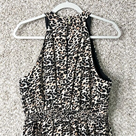 Vince Camuto Dress Women’s 12 Cheetah Print Sleeveless Halter High-Low Midi NWT - Picture 8 of 10